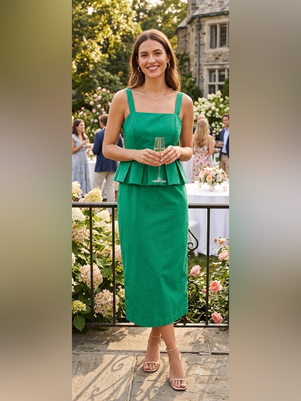 J. Crew Emerald Green Peplum Sheath Dress